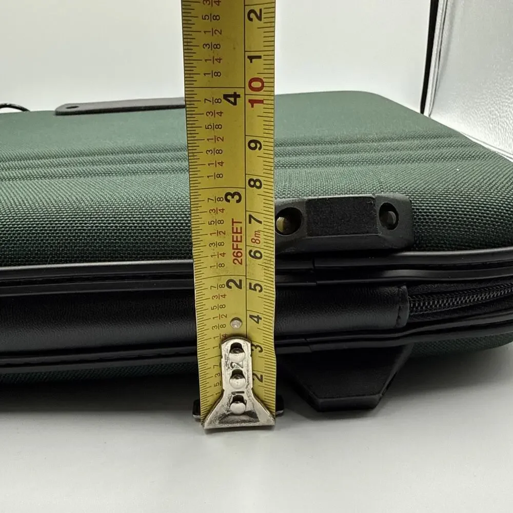 Vintage Acer Laptop Briefcase Bag Dark Green Hard Shell Carrying Case w/ Strap